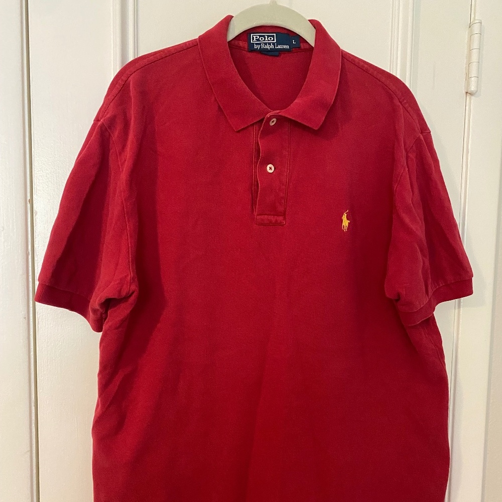 Men's Polo Ralph Lauren Red Vintage Short Sleeve Large